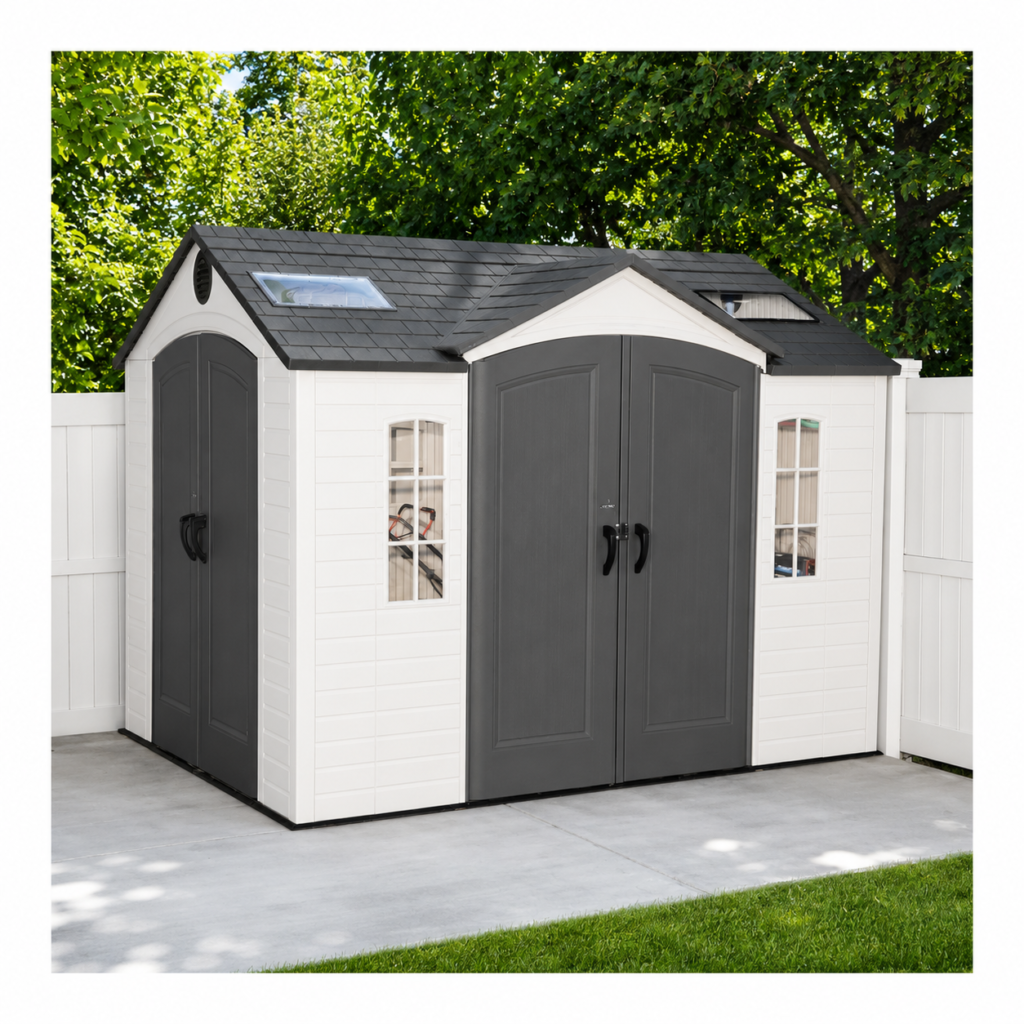 Topchoicesheds 10' x 8' Outdoor Plastic Garden Storage Shed Kit with Double Doors