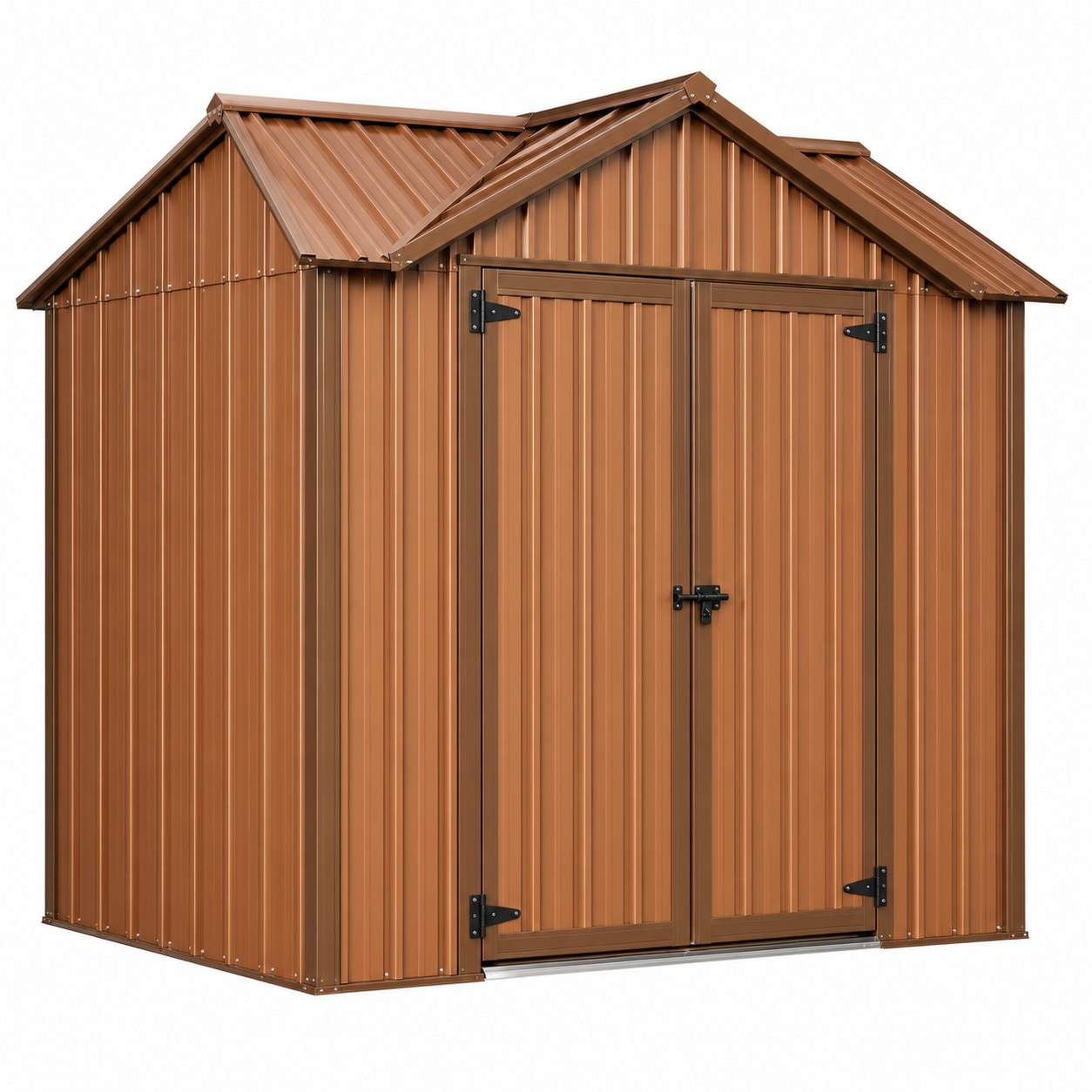 Topchoicesheds Metal Backyard Shed with Cross-Gable Roof, 8x6 ft Dual-Peak Storage Building Topchoicesheds Metal Backyard Shed with Cross-Gable Roof, 8x6 ft Dual-Peak Storage Building - Image 1