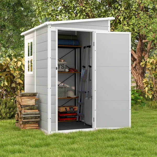Patiowell 5x4 Plastic Storage Shed, Gray