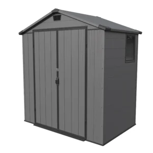 Patiowell 6x4 Plastic Shed with Window & Vent, Dark Gray
