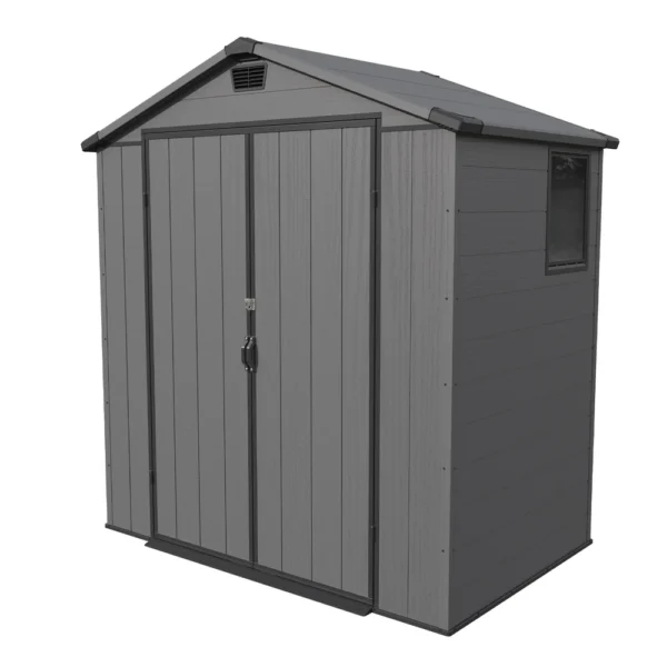 product-6x4-plastic-shed-horizontal-dark-gray-main-img Patiowell 6x4 Plastic Shed with Window & Vent, Dark Gray