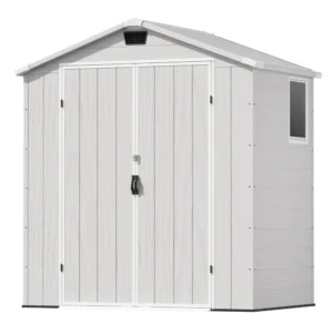 Patiowell 6x4 Plastic Shed with Window & Vent, Gray
