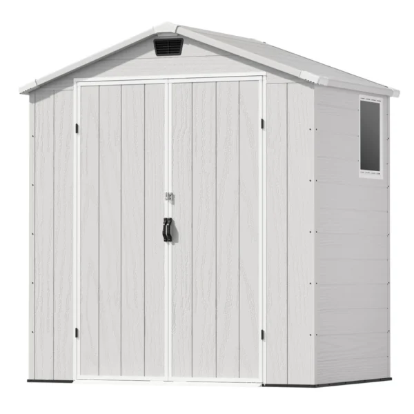product-6x4-plastic-shed-horizontal-gray-main-img Patiowell 6x4 Plastic Shed with Window & Vent, Gray