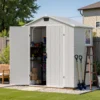 product-6x4-plastic-shed-horizontal-gray-scene-img-open-door Patiowell 6x4 Plastic Shed with Window & Vent, Gray